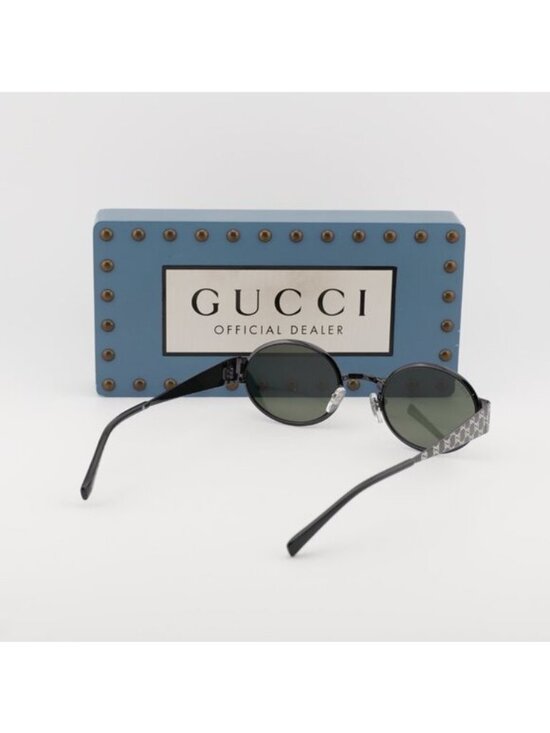 Gucci GG1854S 001 Oval Sunglasses – Ruthenium/Grey main image 9